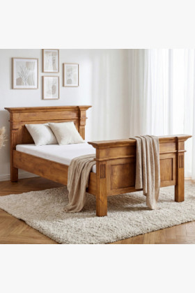 POSTEĽ Z MASÍVU PRESTIGE (90 X 200) LAK HNEDÝ